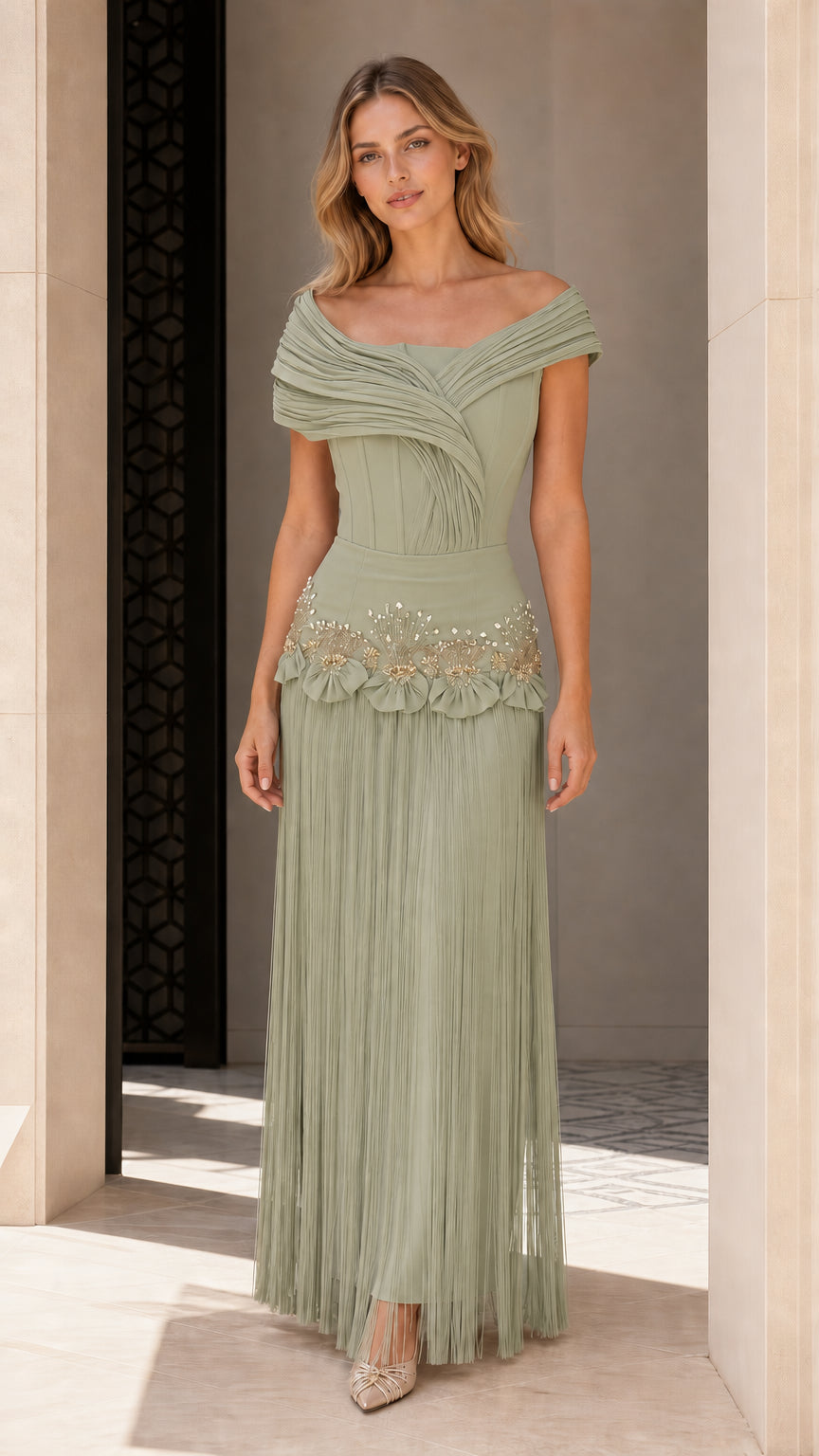 Front view in Sage Green color variant