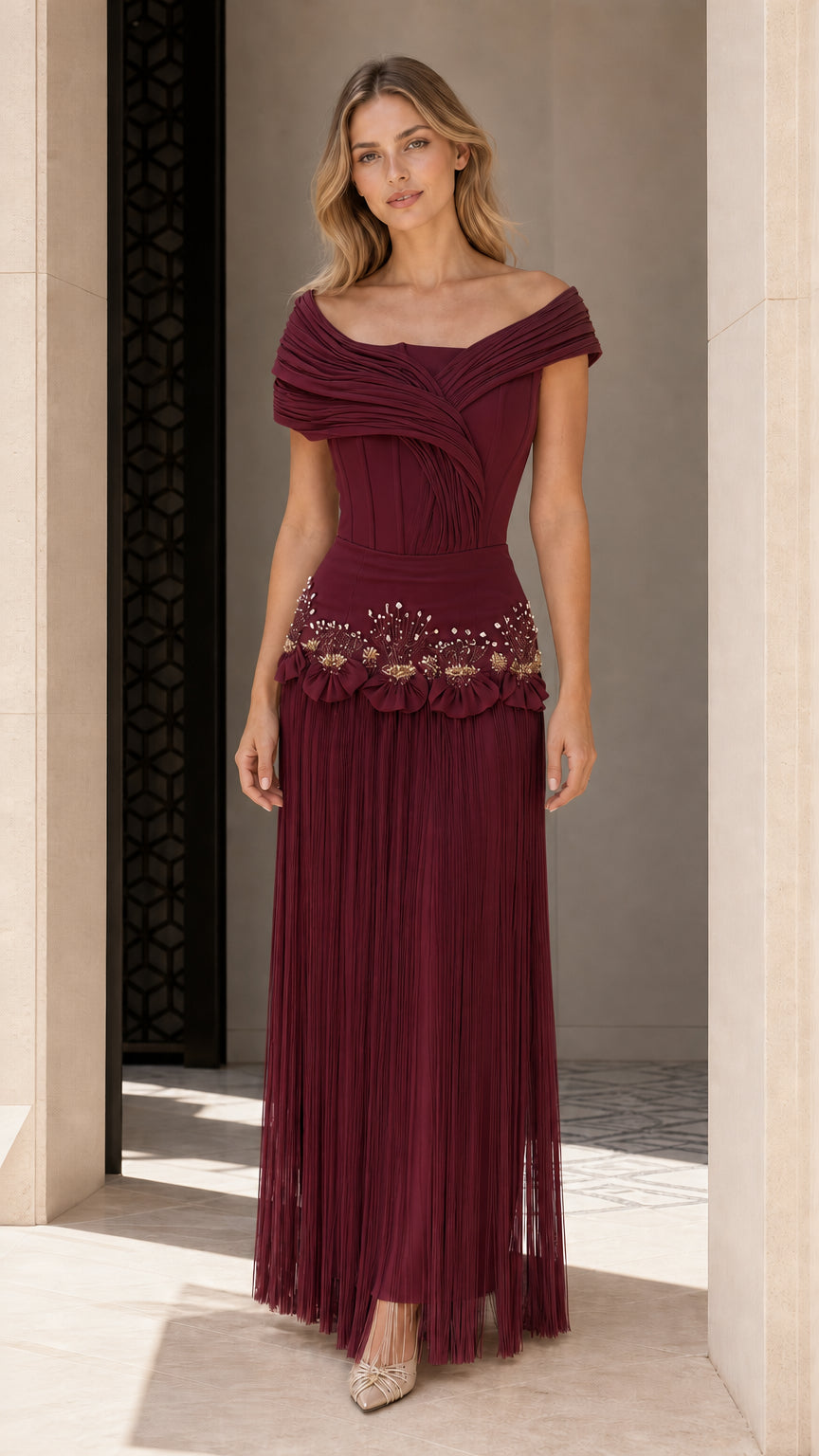 Front view in Burgundy color variant